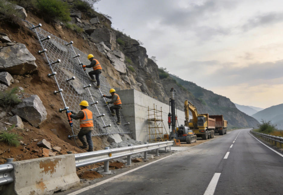 龙湖公路道路护坡